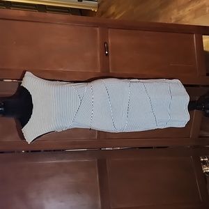 WHBM Black and White Stripe Bandage Sheath Dress Size 10